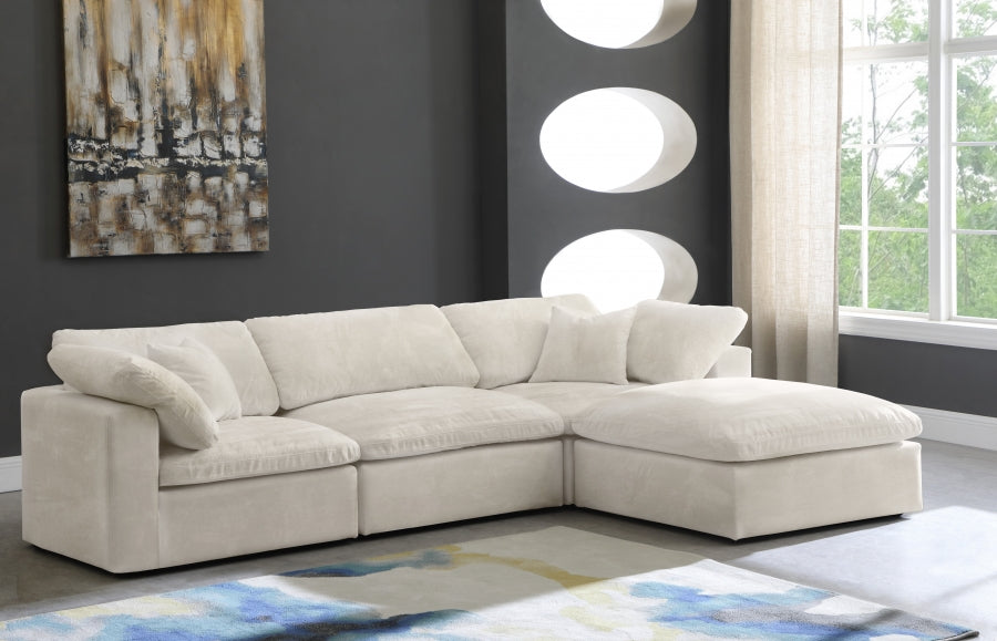 Cloud Velvet Deluxe Plush Modular 4 Piece Sectional