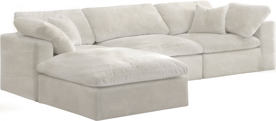 Cloud Velvet Deluxe Plush Modular 4 Piece Sectional