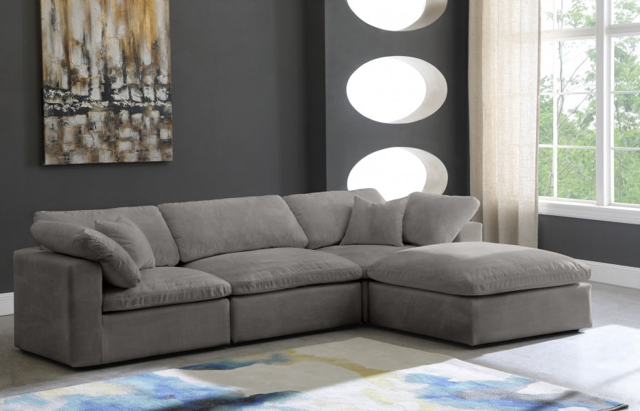 Cloud Velvet Deluxe Plush Modular 4 Piece Sectional