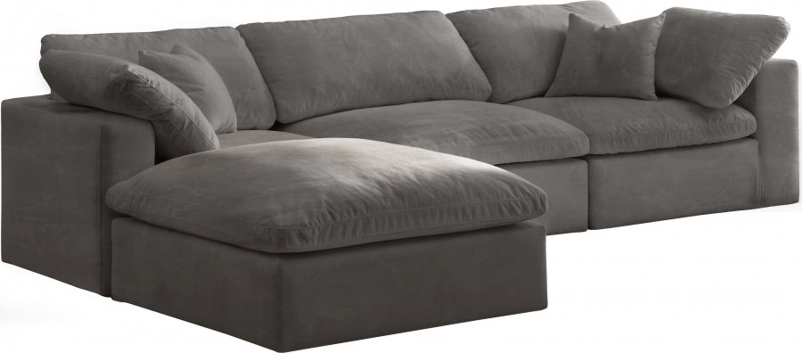 Cloud Velvet Deluxe Plush Modular 4 Piece Sectional