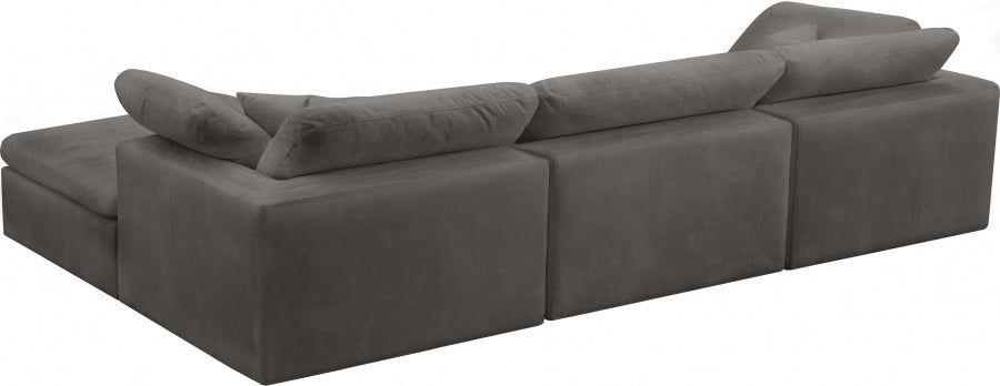Cloud Velvet Deluxe Plush Modular 4 Piece Sectional