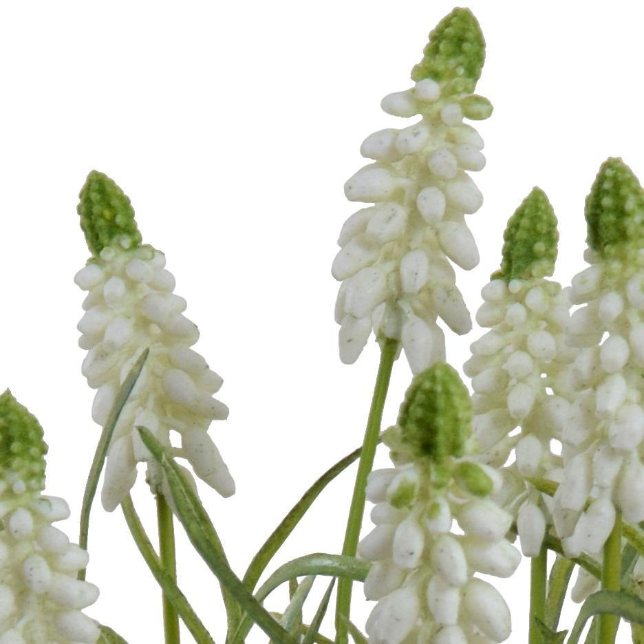 ARTIFICIAL WHITE GRAPE HYACINTH IN TERRACOTTA