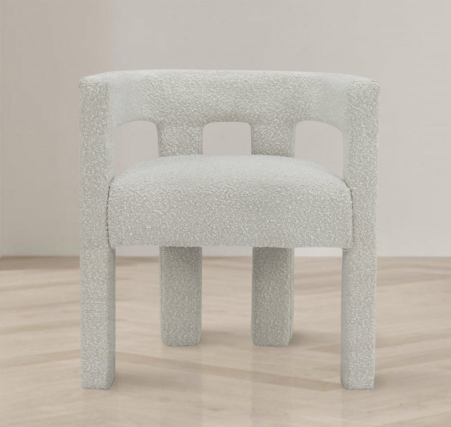 Alana Boucle Fabric Chair - Cream