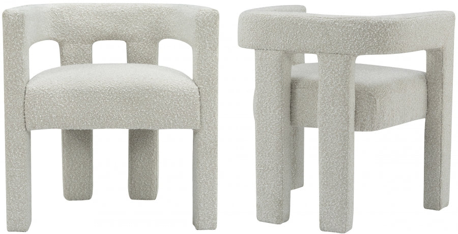 Alana Boucle Fabric Chair - Cream