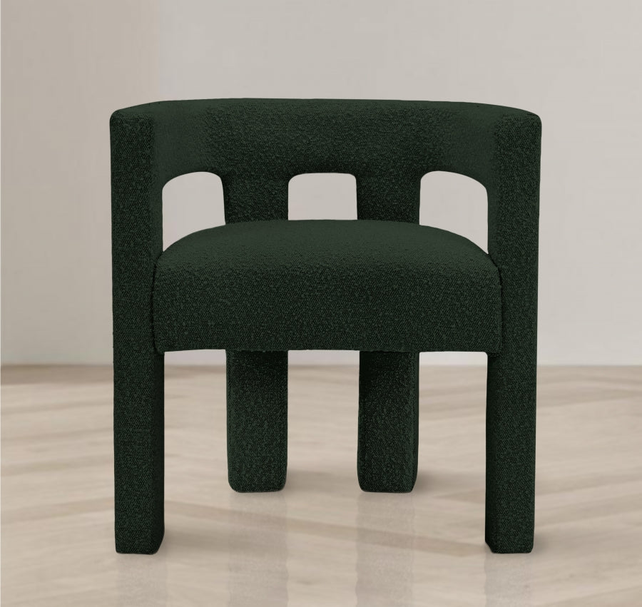 Alana Boucle Fabric Chair - Green