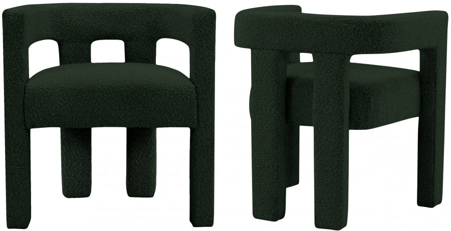 Alana Boucle Fabric Chair - Green