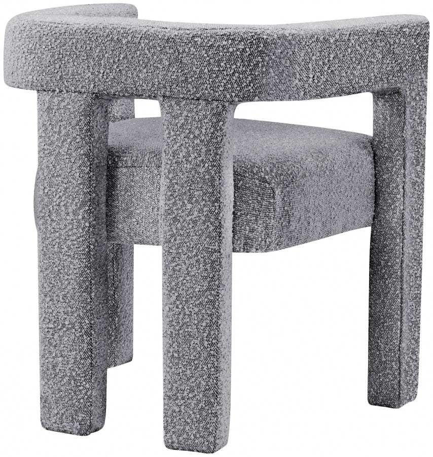 Alana Boucle Fabric Chair - Grey