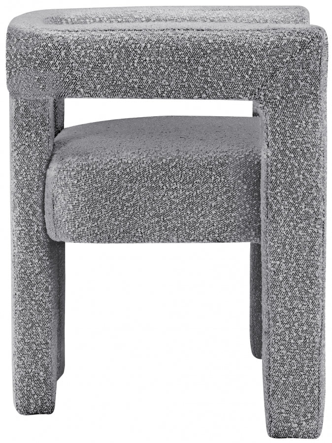 Alana Boucle Fabric Chair - Grey