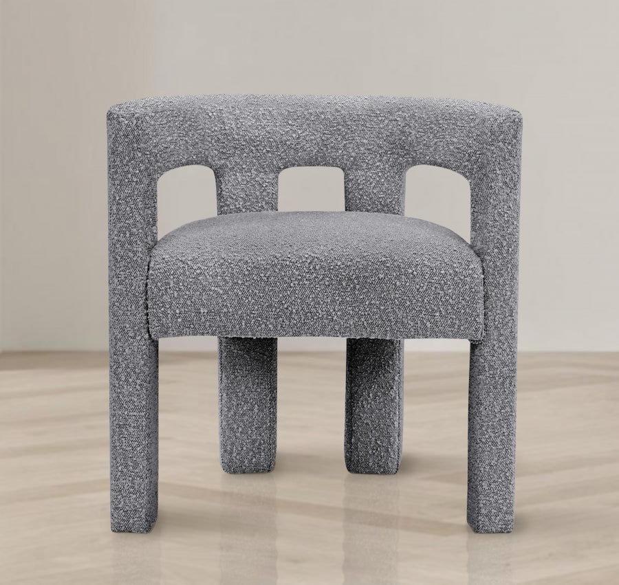 Alana Boucle Fabric Chair - Grey