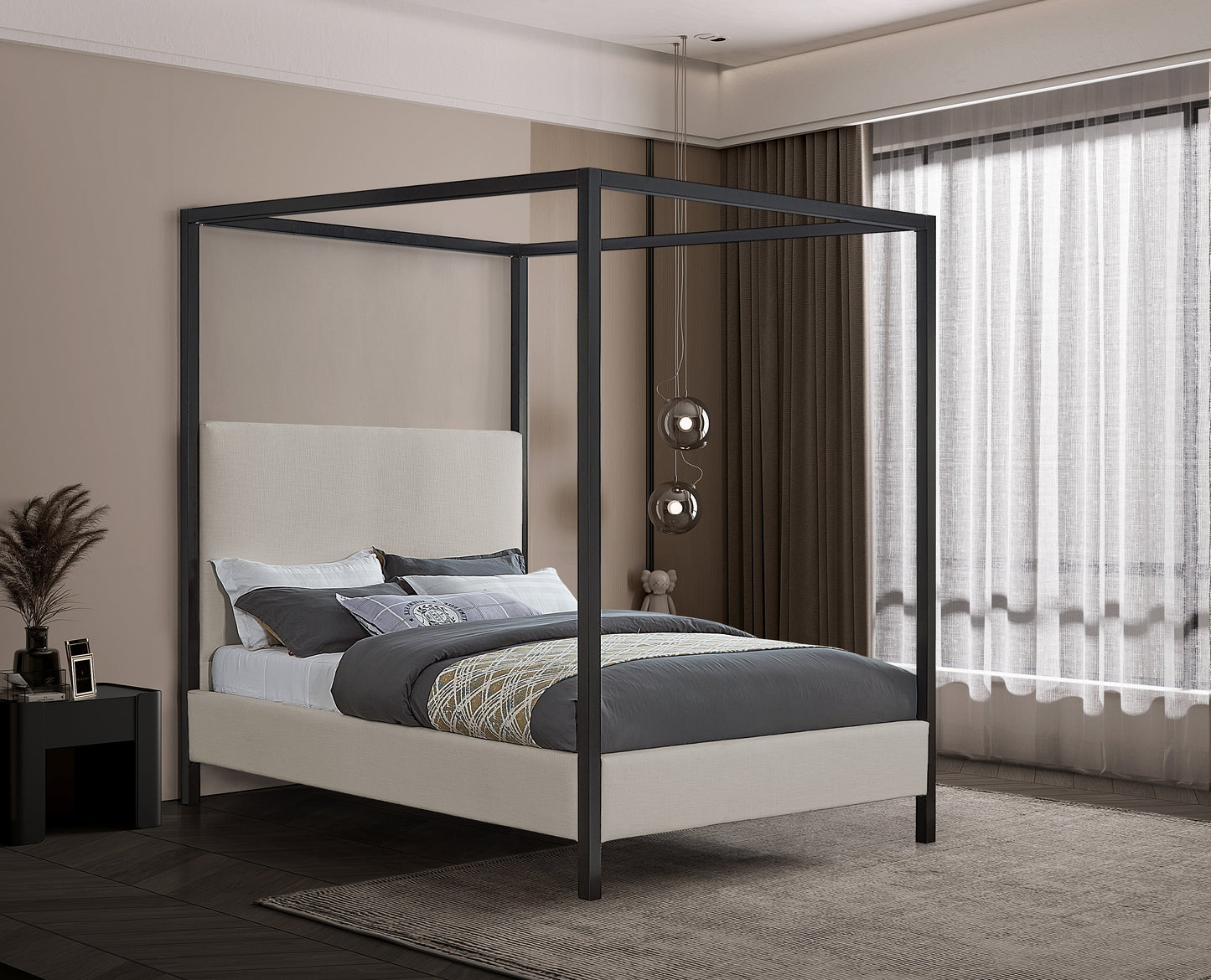 Fulton Linen Bed - Beige