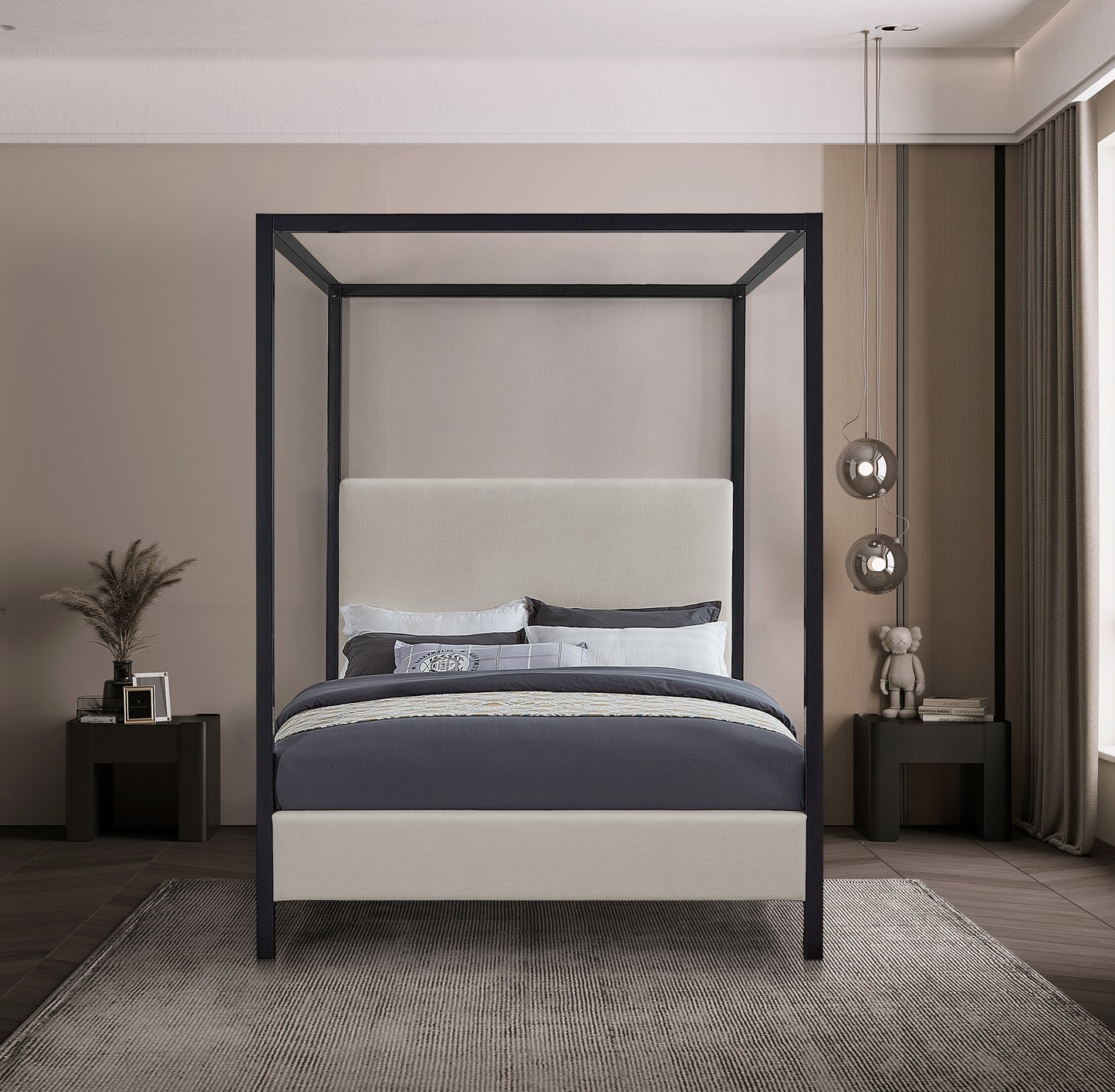 Fulton Linen Bed - Beige