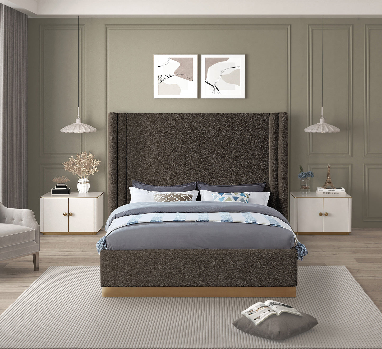 Dalton Boucle Bed - Brown