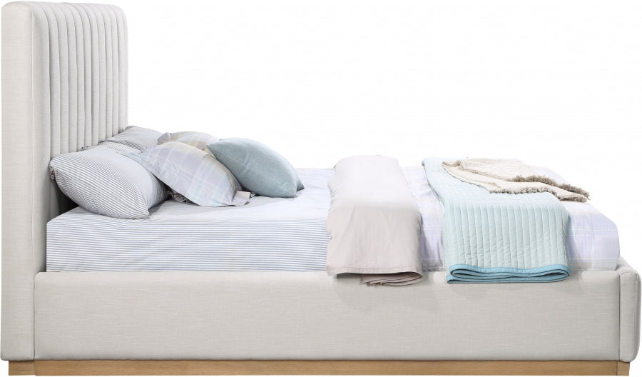 Ira Linen Bed - Cream