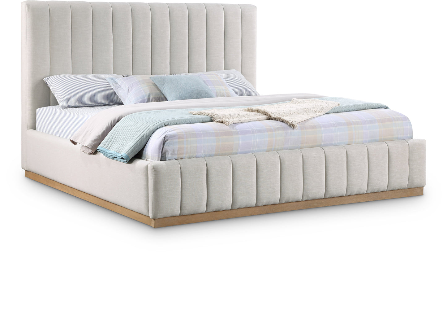 Ira Linen Bed - Cream