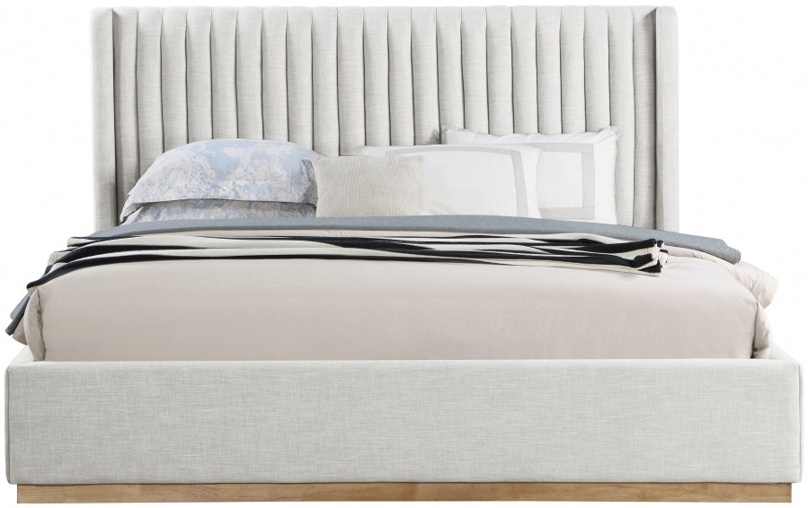Jayden Linen Textured Bed - Cream