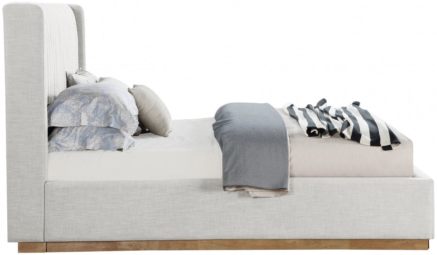 Jayden Linen Textured Bed - Cream