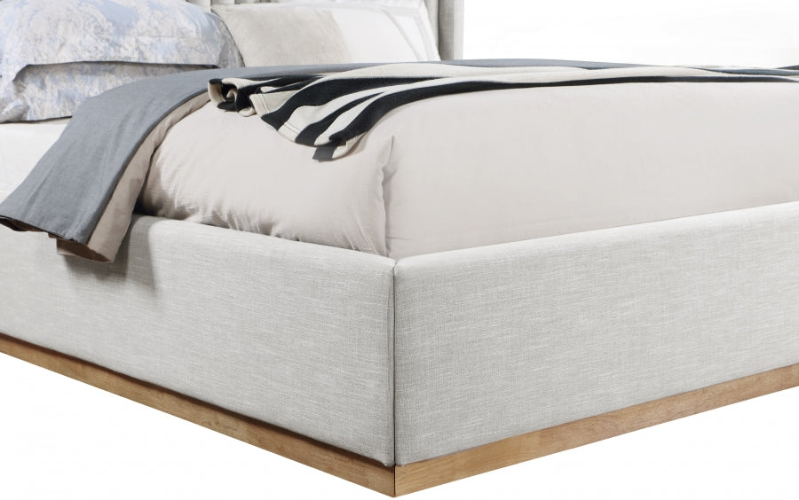Jayden Linen Textured Bed - Cream