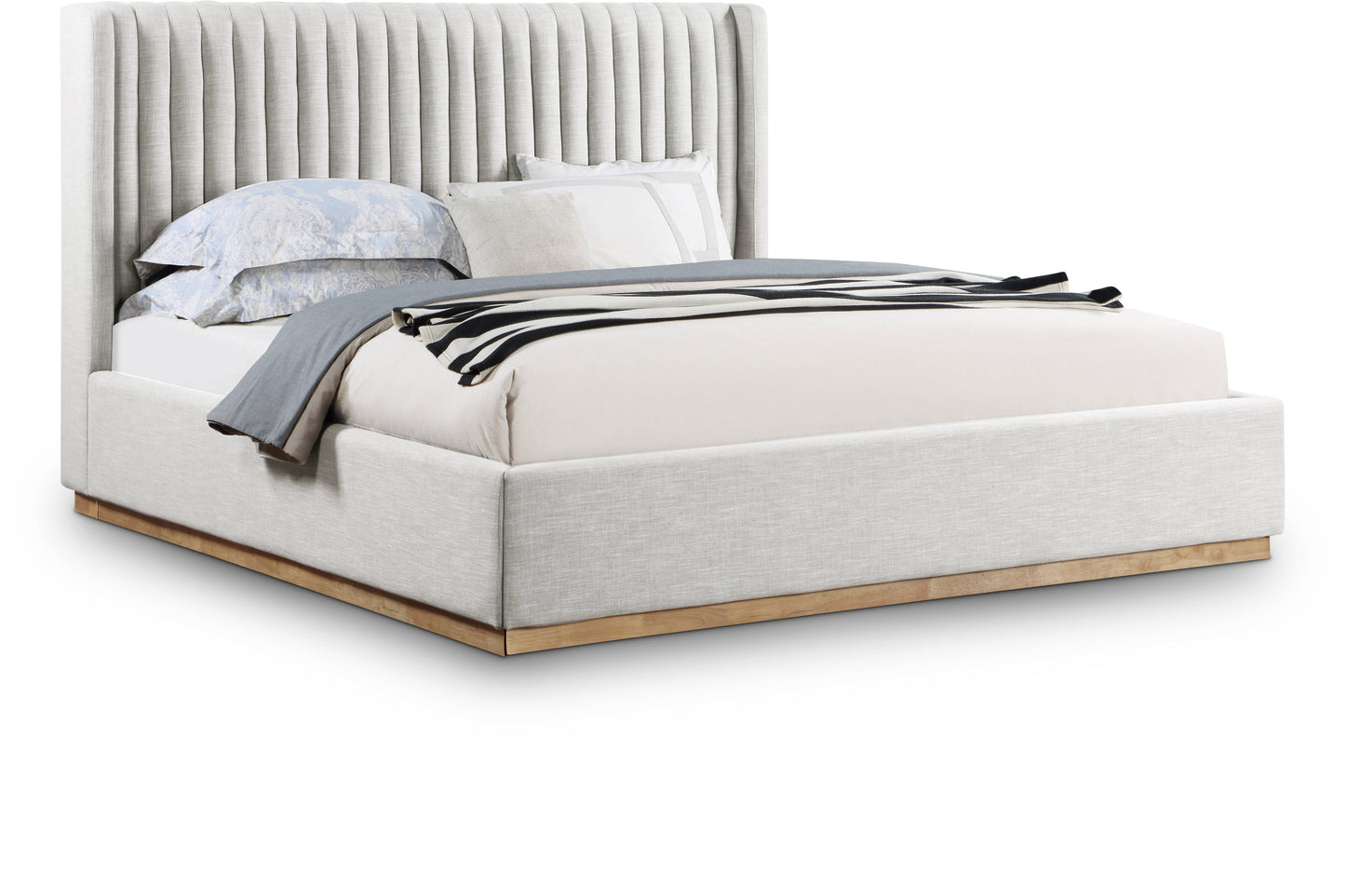 Jayden Linen Textured Bed - Cream