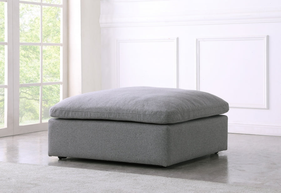 Cloud Linen Deluxe Ottoman - Grey