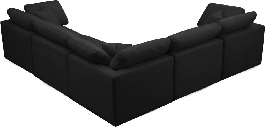 Cloud Velvet Plush Modular 5 Piece Corner Sectional