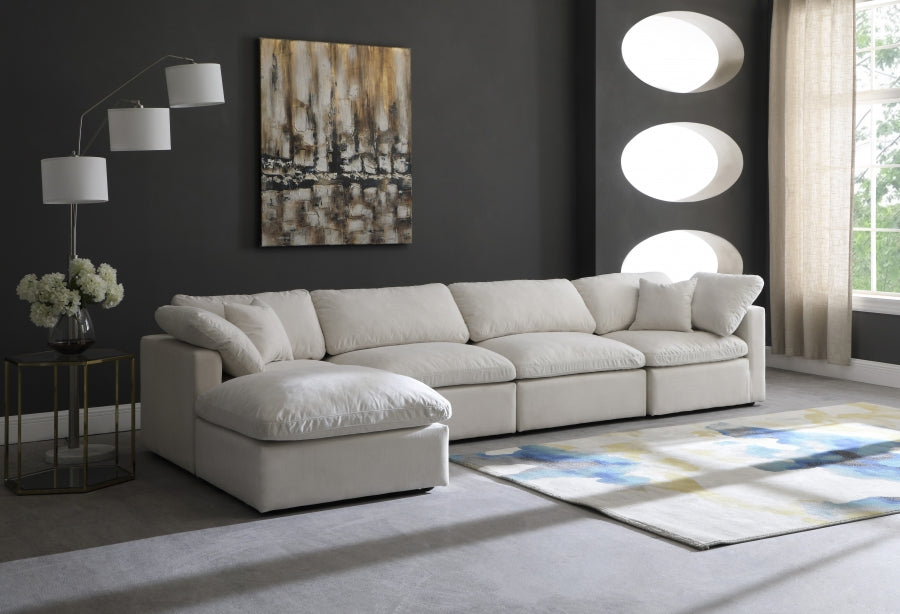Cloud Velvet Plush Modular 5 Piece Extended Sectional