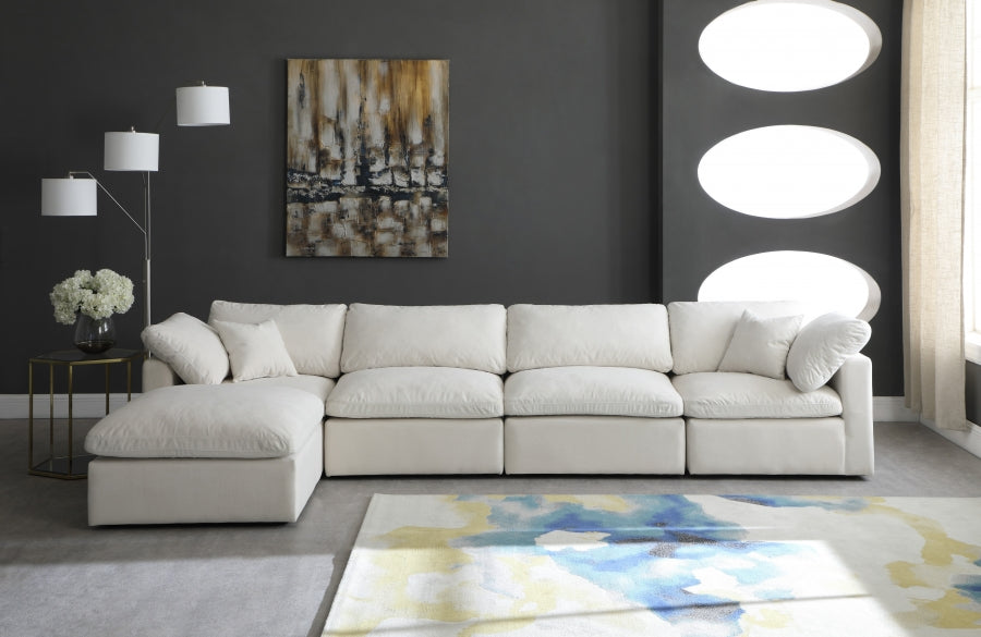 Cloud Velvet Plush Modular 5 Piece Extended Sectional