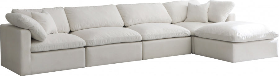 Cloud Velvet Plush Modular 5 Piece Extended Sectional