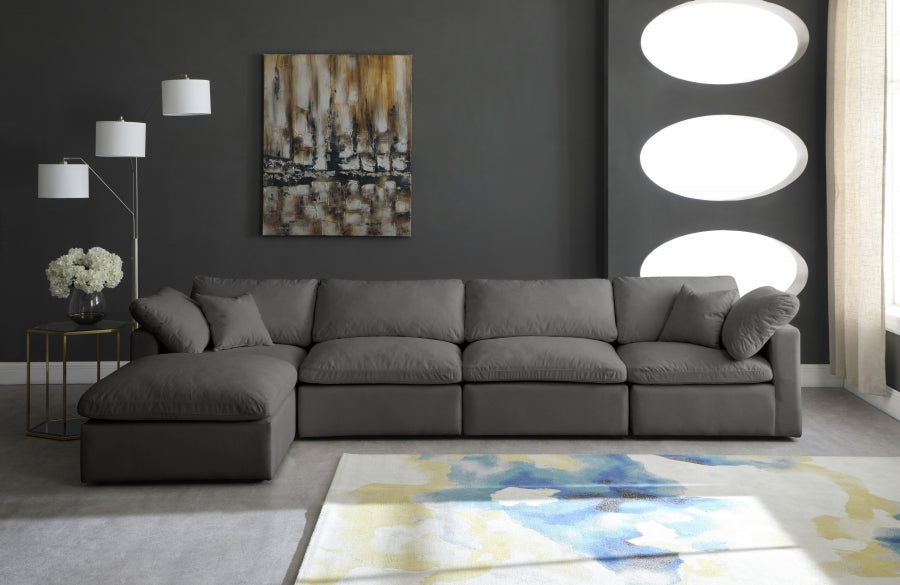 Cloud Velvet Plush Modular 5 Piece Extended Sectional