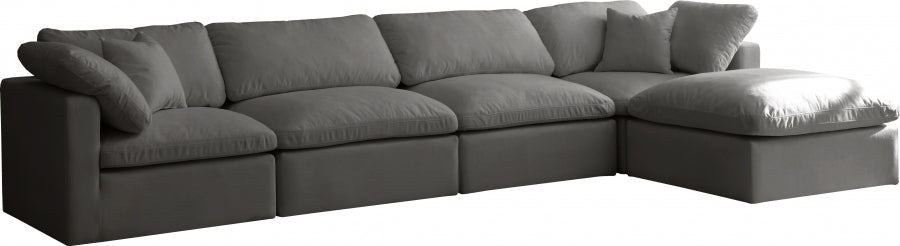 Cloud Velvet Plush Modular 5 Piece Extended Sectional
