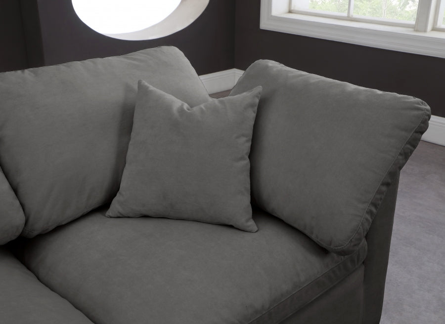 Cloud Velvet Plush Modular 6 Piece Double Ottoman Sectional