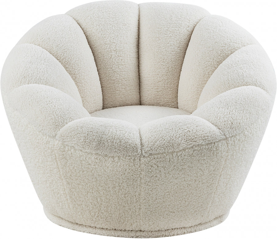 Jeni Faux Sheepskin Fur Accent Chair