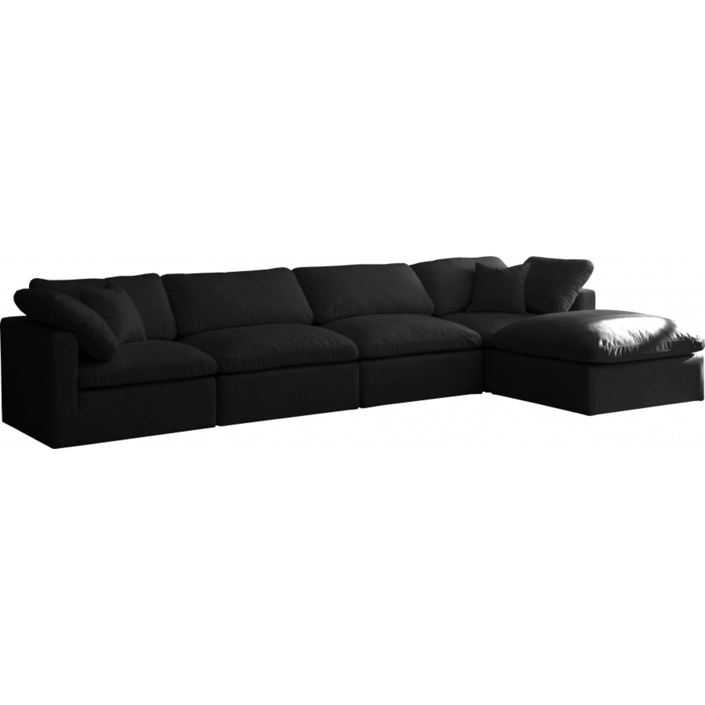 Cloud Velvet Plush Modular 5 Piece Extended Sectional