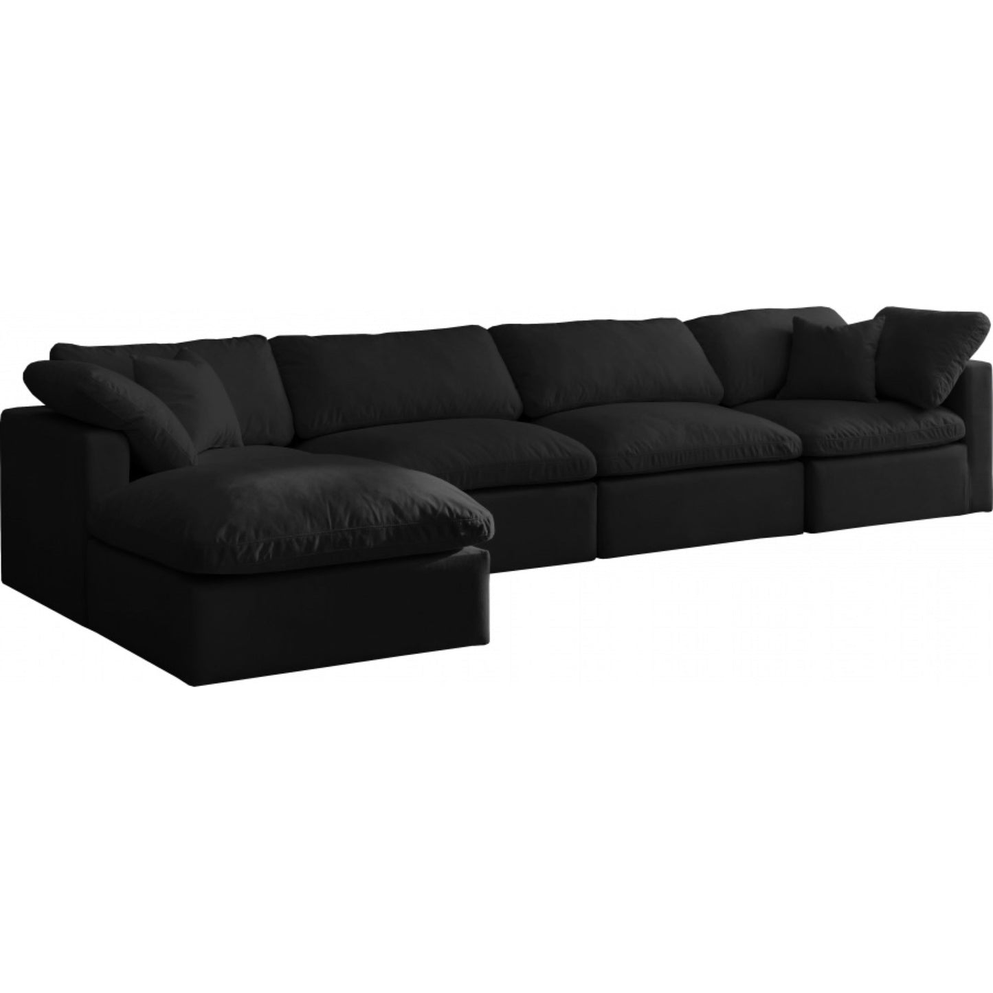 Cloud Velvet Plush Modular 5 Piece Extended Sectional