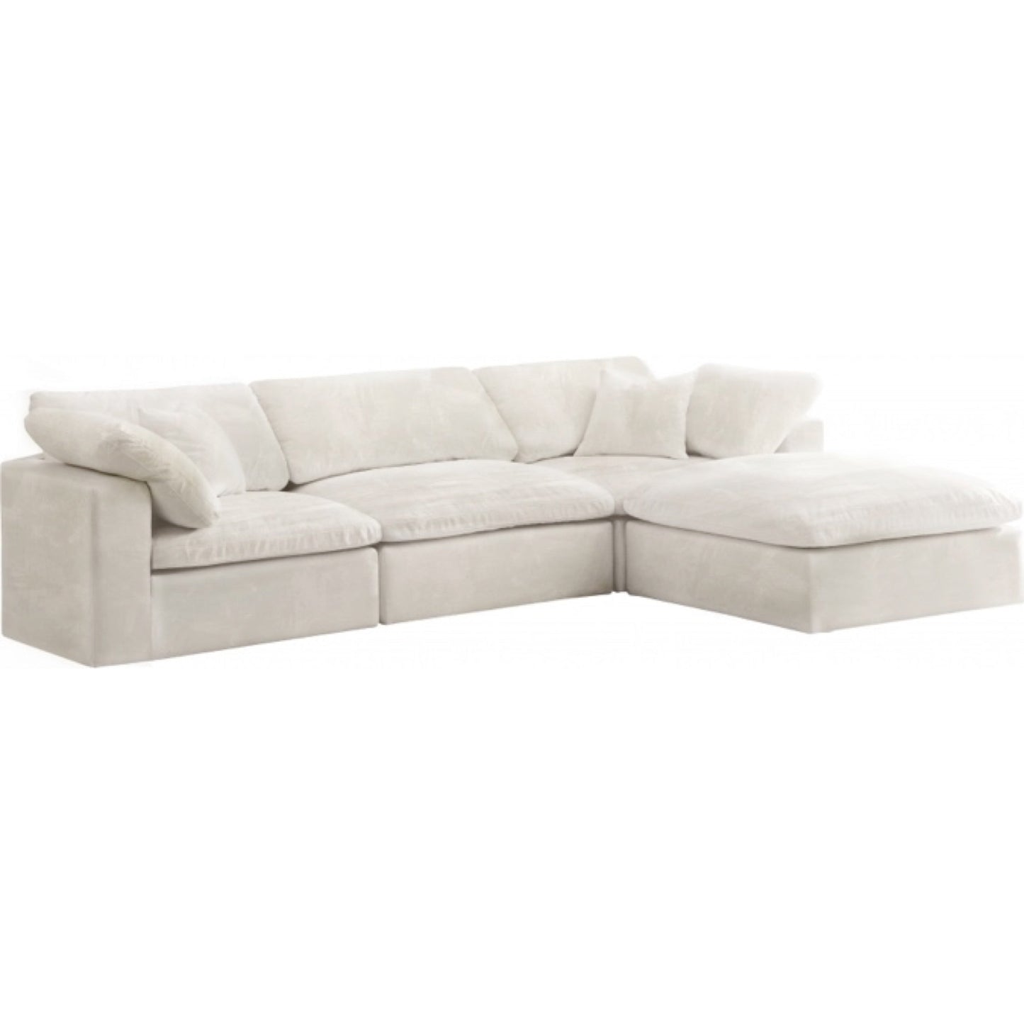 Cloud Velvet Deluxe Plush Modular 4 Piece Sectional