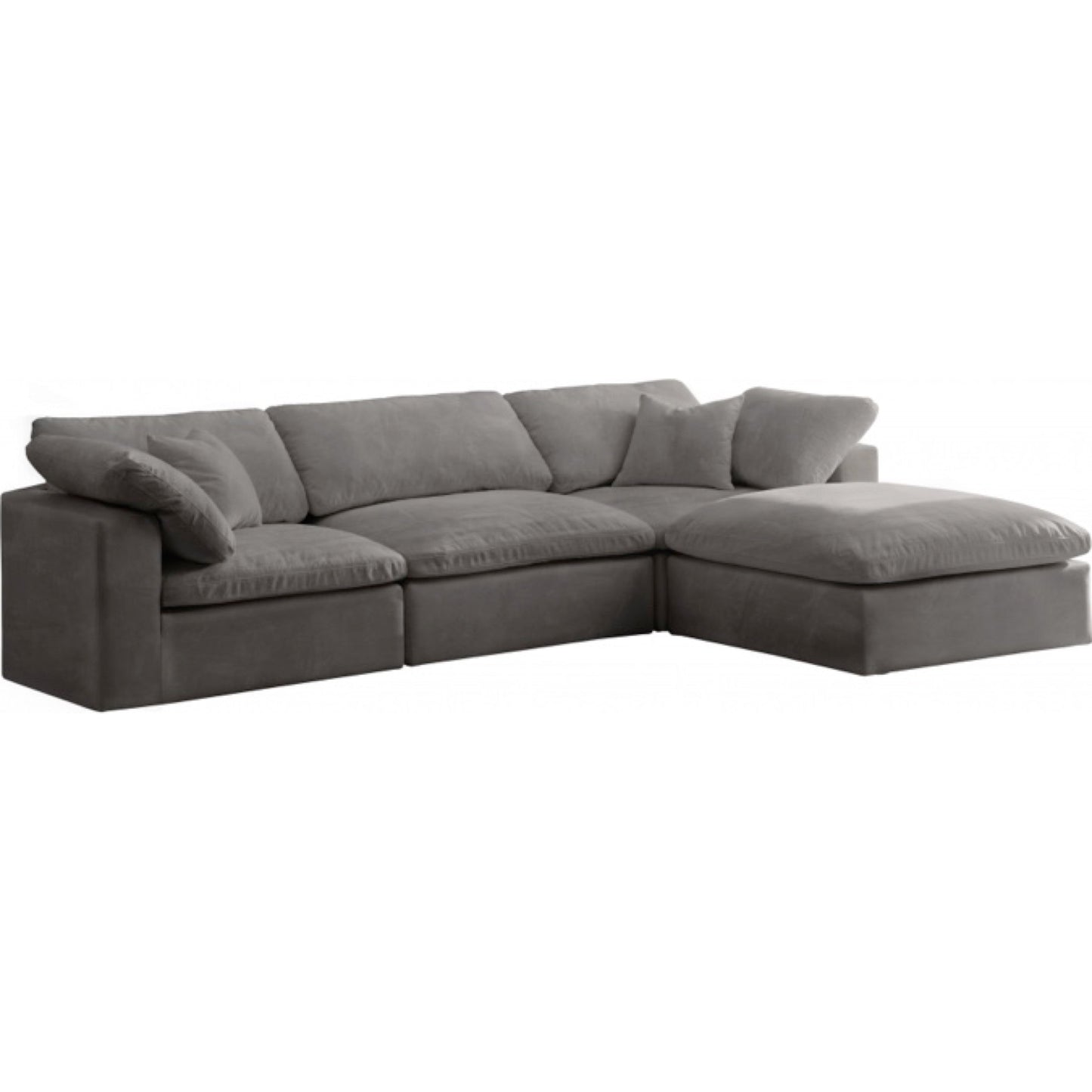 Cloud Velvet Deluxe Plush Modular 4 Piece Sectional