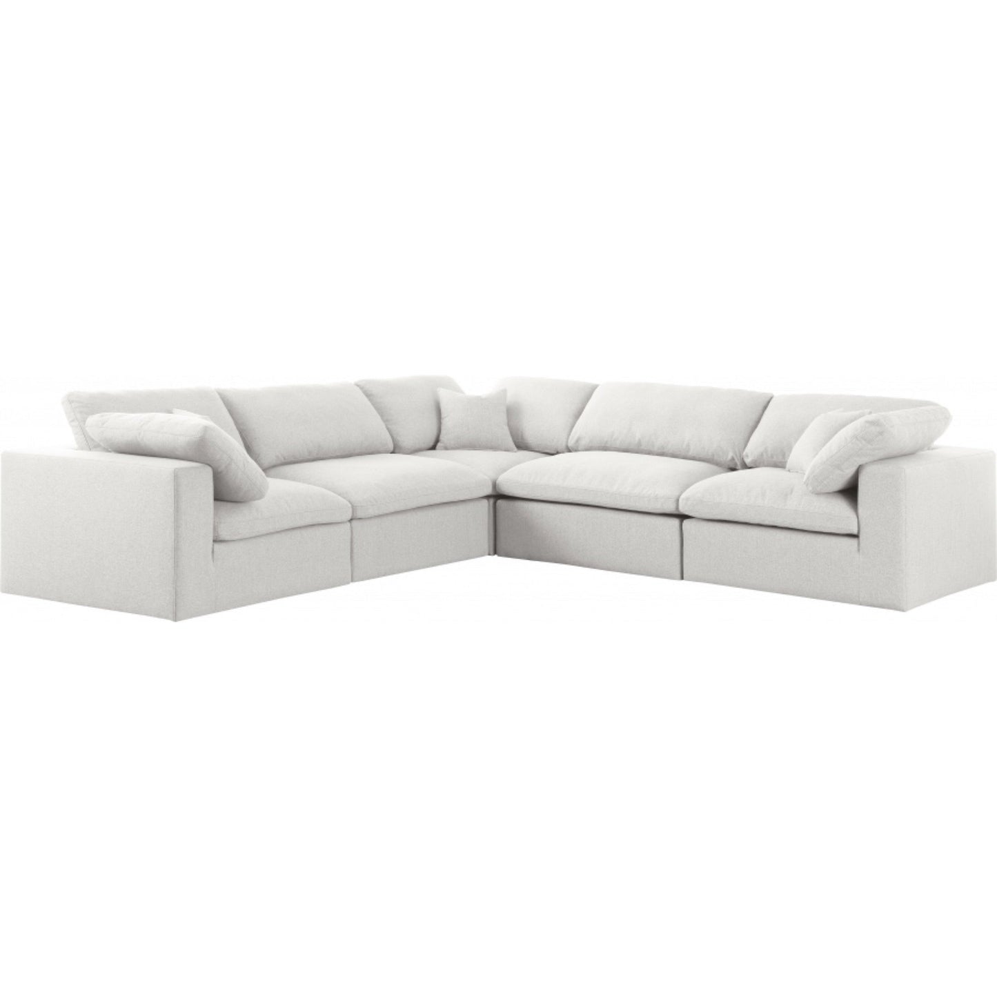 Cloud Linen Deluxe Plush Modular 5 Piece Corner Sectional