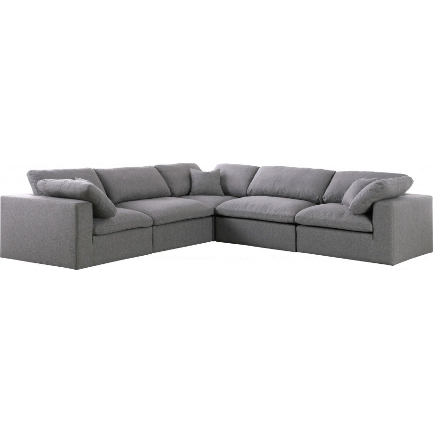 Cloud Linen Deluxe Plush Modular 5 Piece Corner Sectional