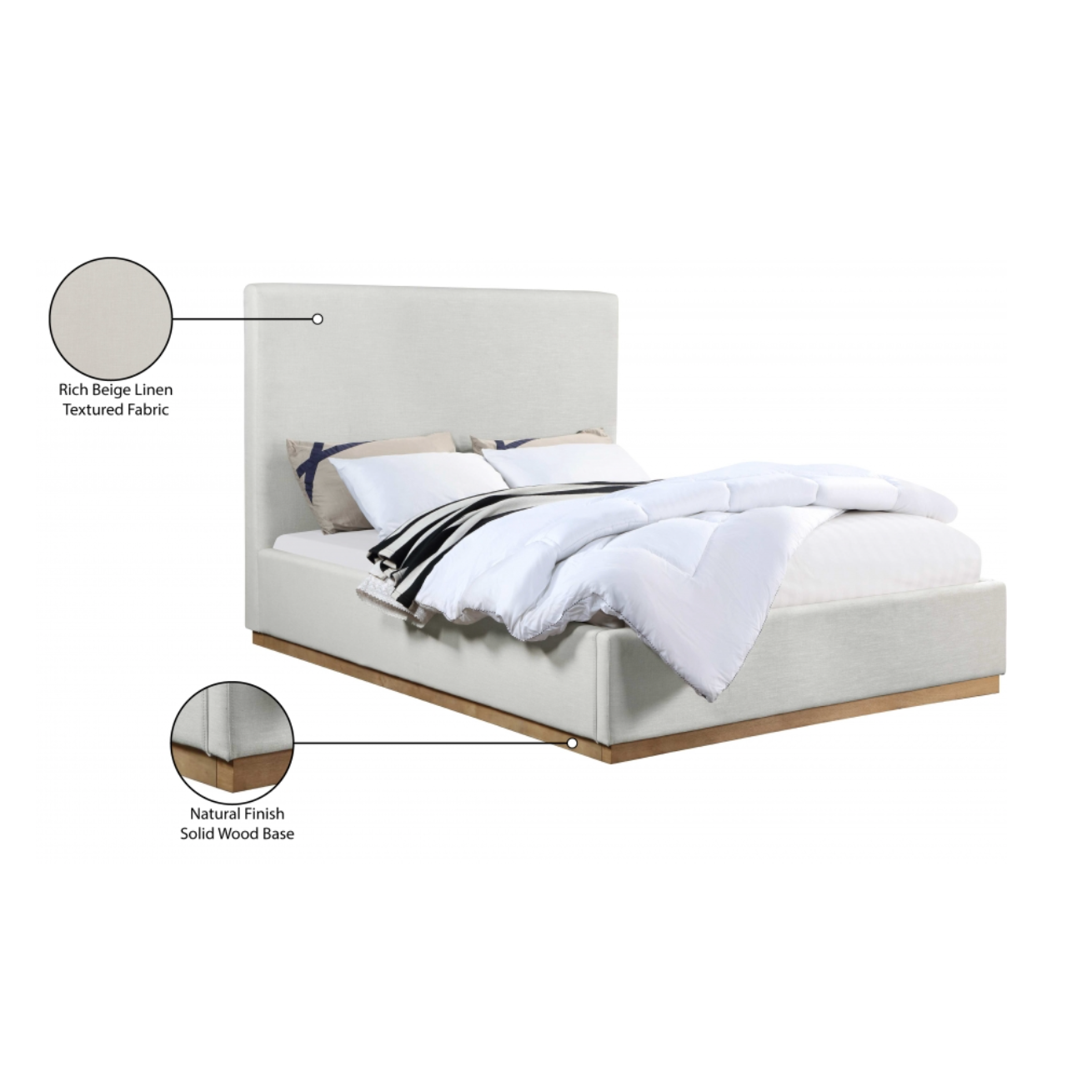 Tressa Linen Textured Fabric Bed