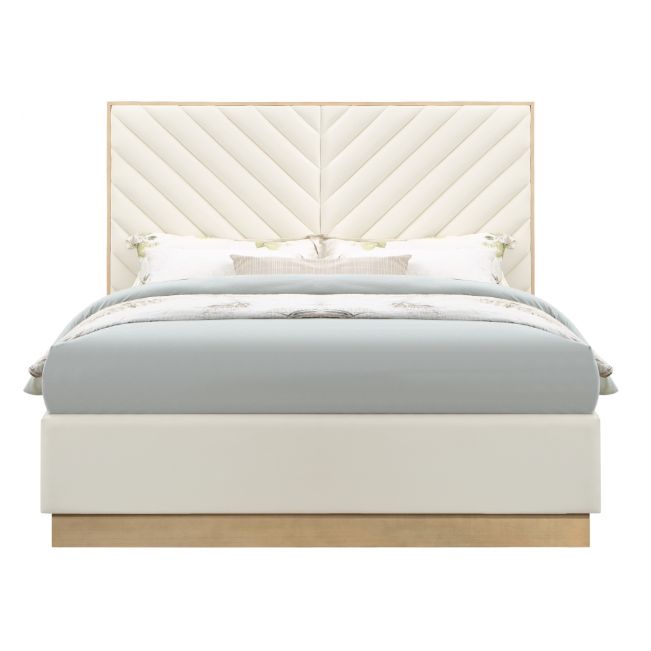 Zeke Vegan Leather Bed - Cream
