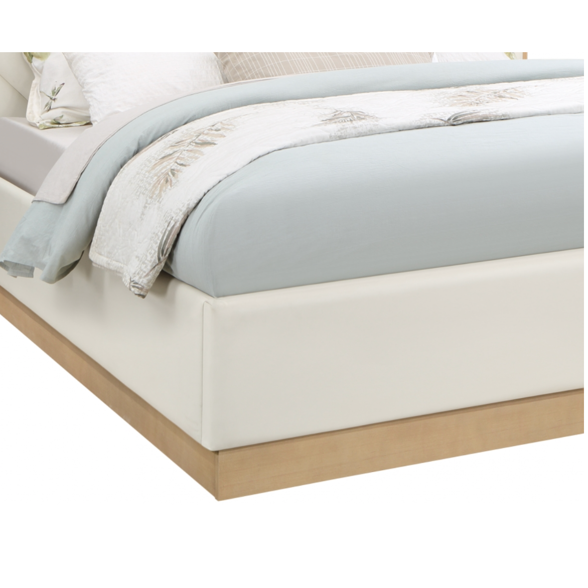 Zeke Vegan Leather Bed - Cream