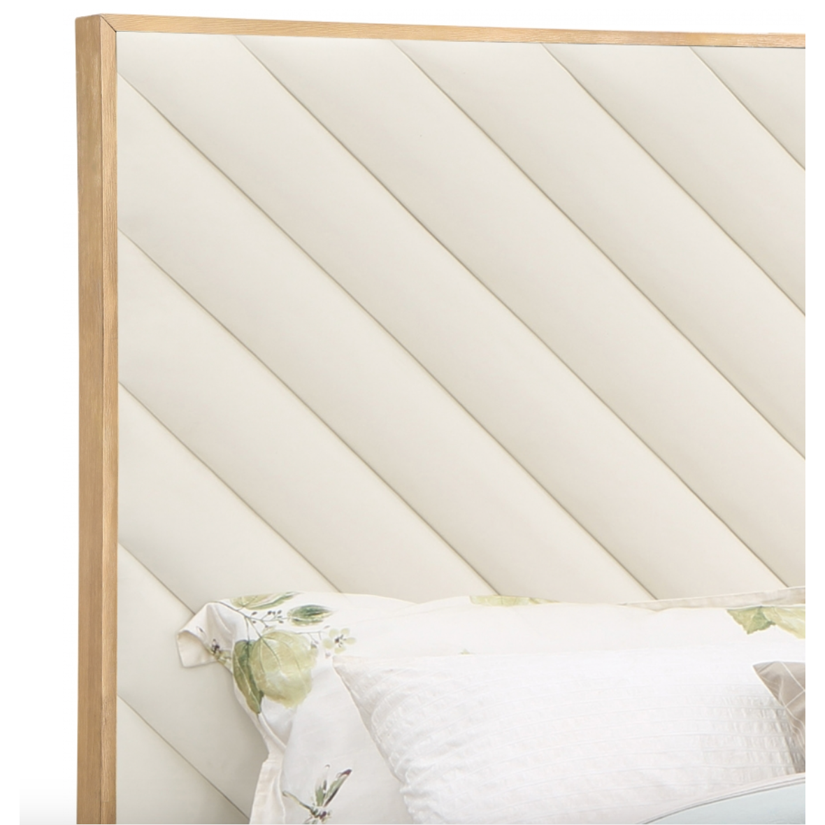 Zeke Vegan Leather Bed - Cream
