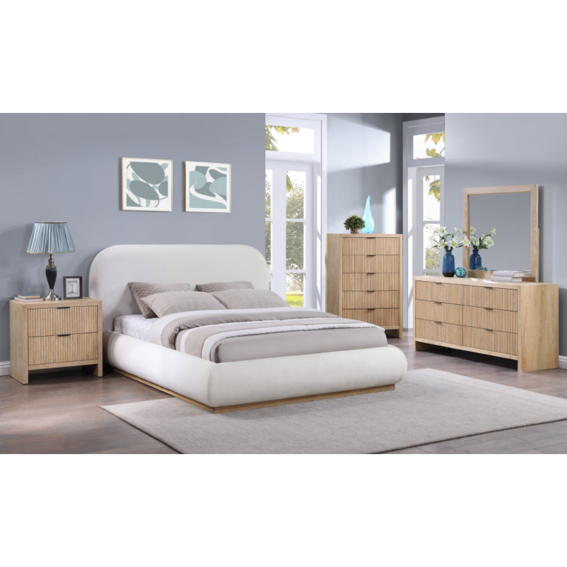 Tristen Linen Textured Bed - Cream