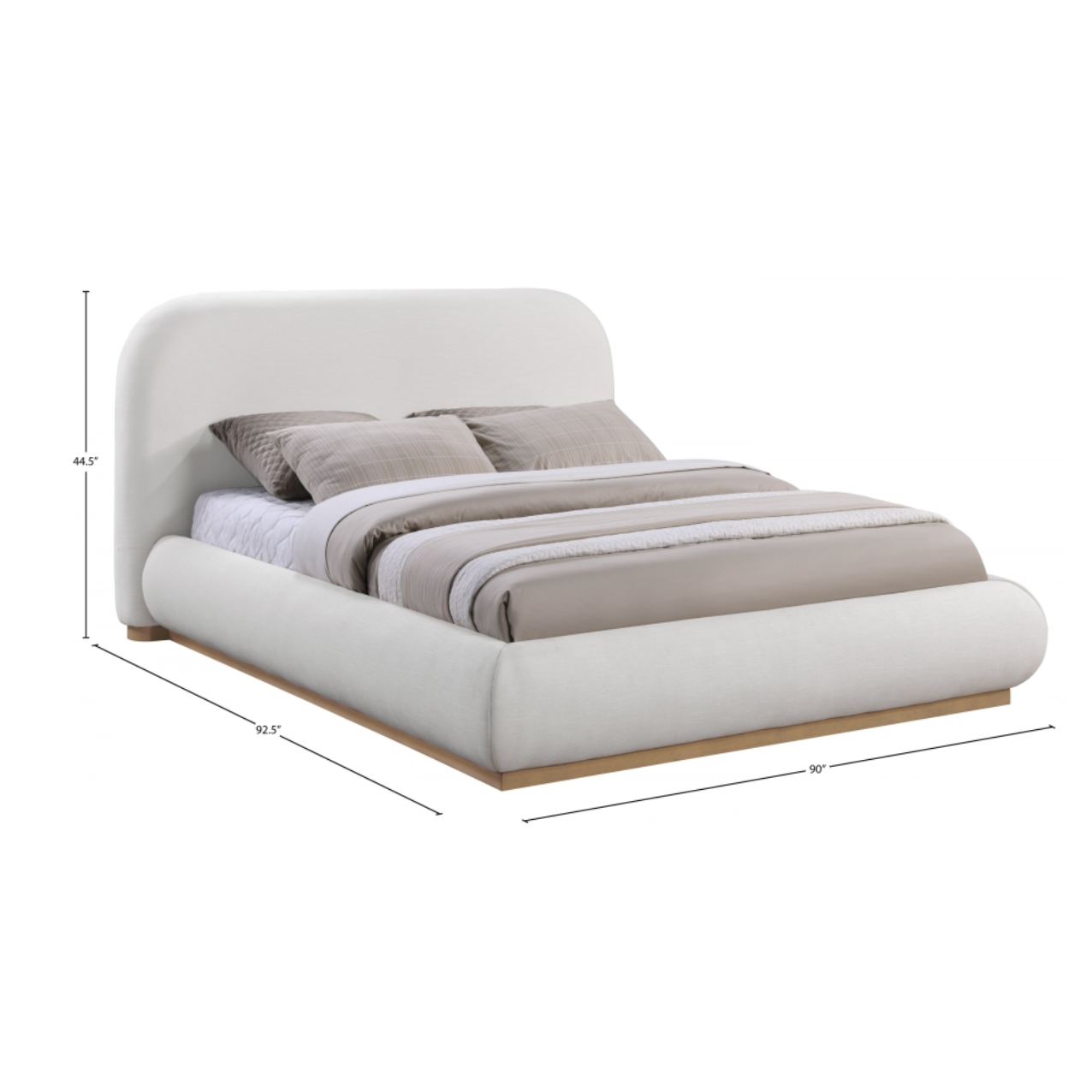 Tristen Linen Textured Bed - Cream