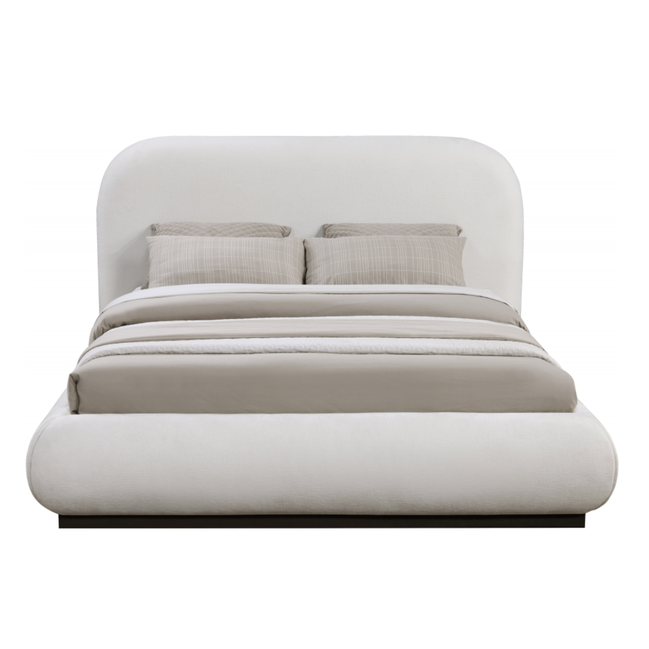 Tristen Chenille Fabric Bed - Cream