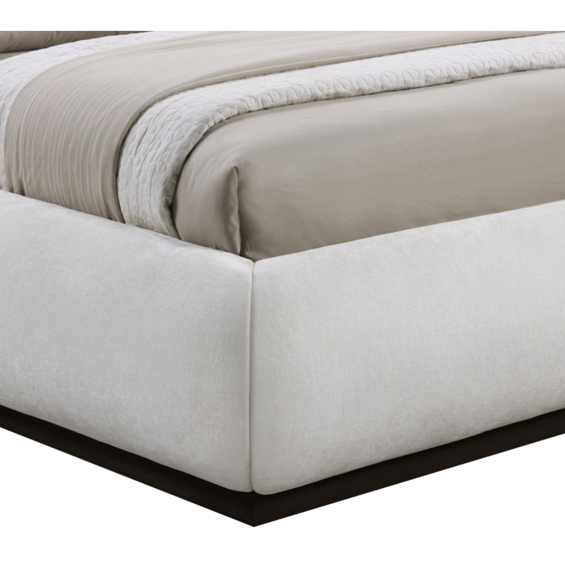 Tristen Chenille Fabric Bed - Cream