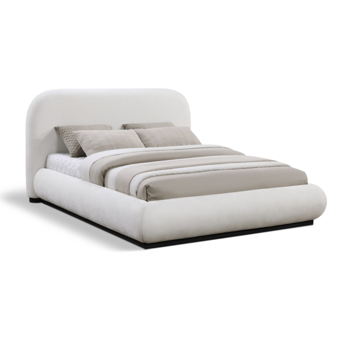 Tristen Chenille Fabric Bed - Cream