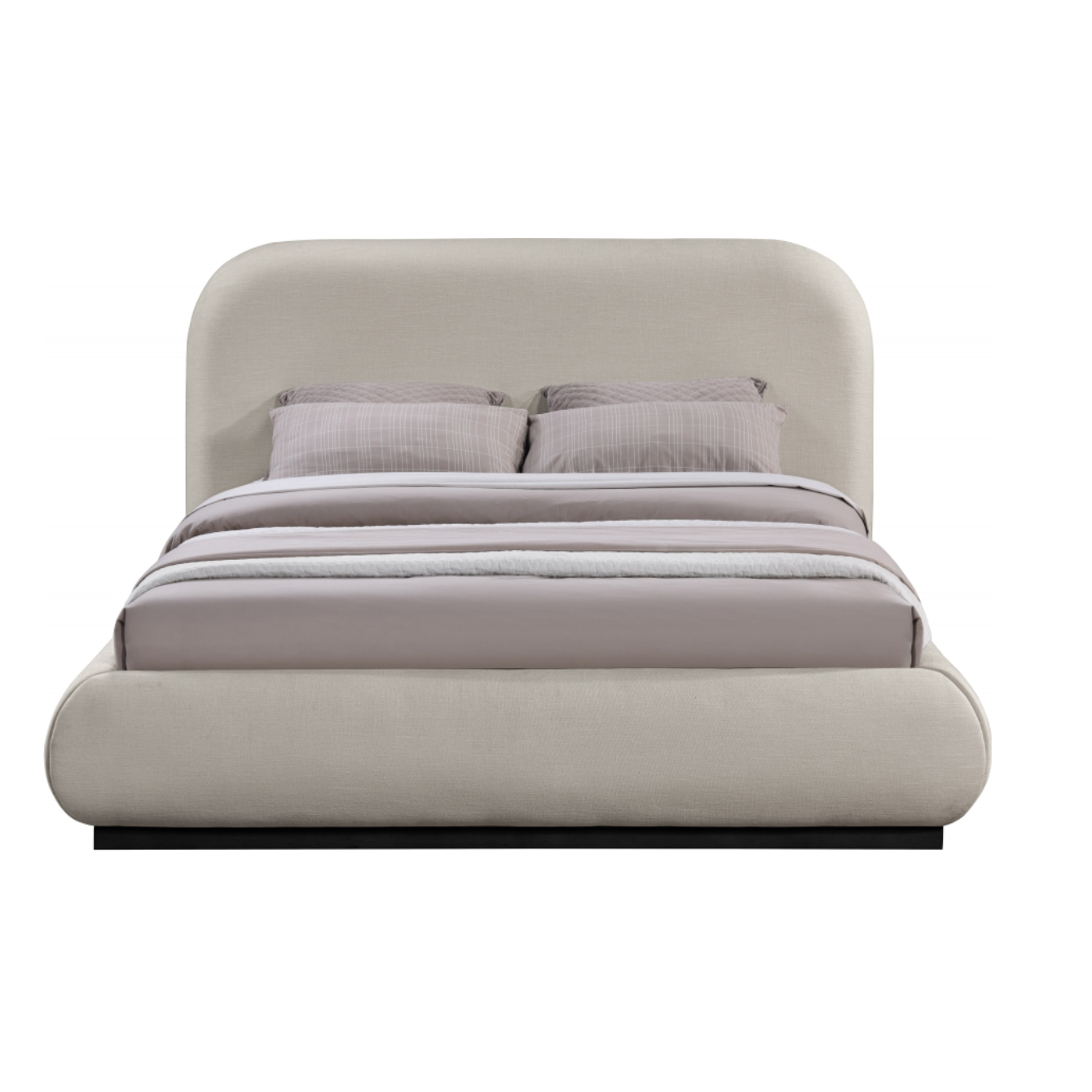 Tristen Chenille Fabric Bed - Beige