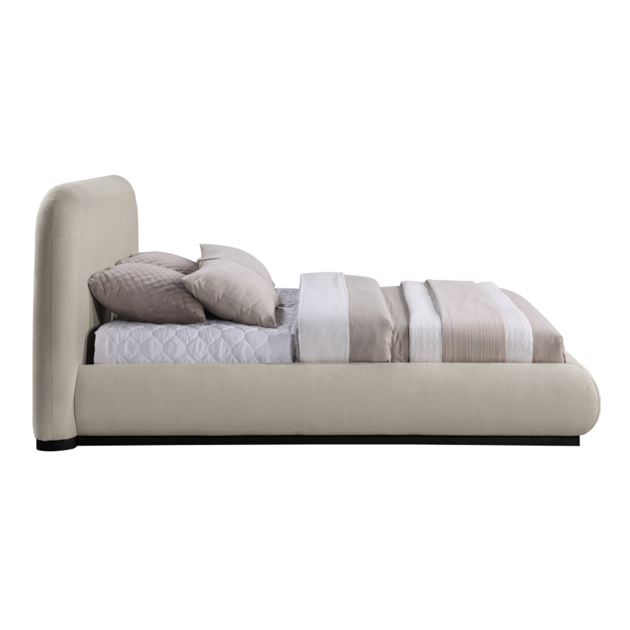 Tristen Chenille Fabric Bed - Beige