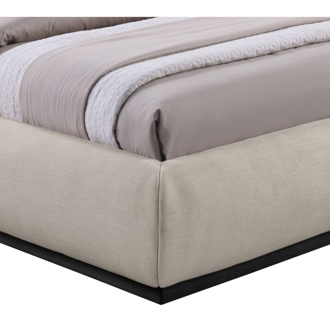 Tristen Chenille Fabric Bed - Beige