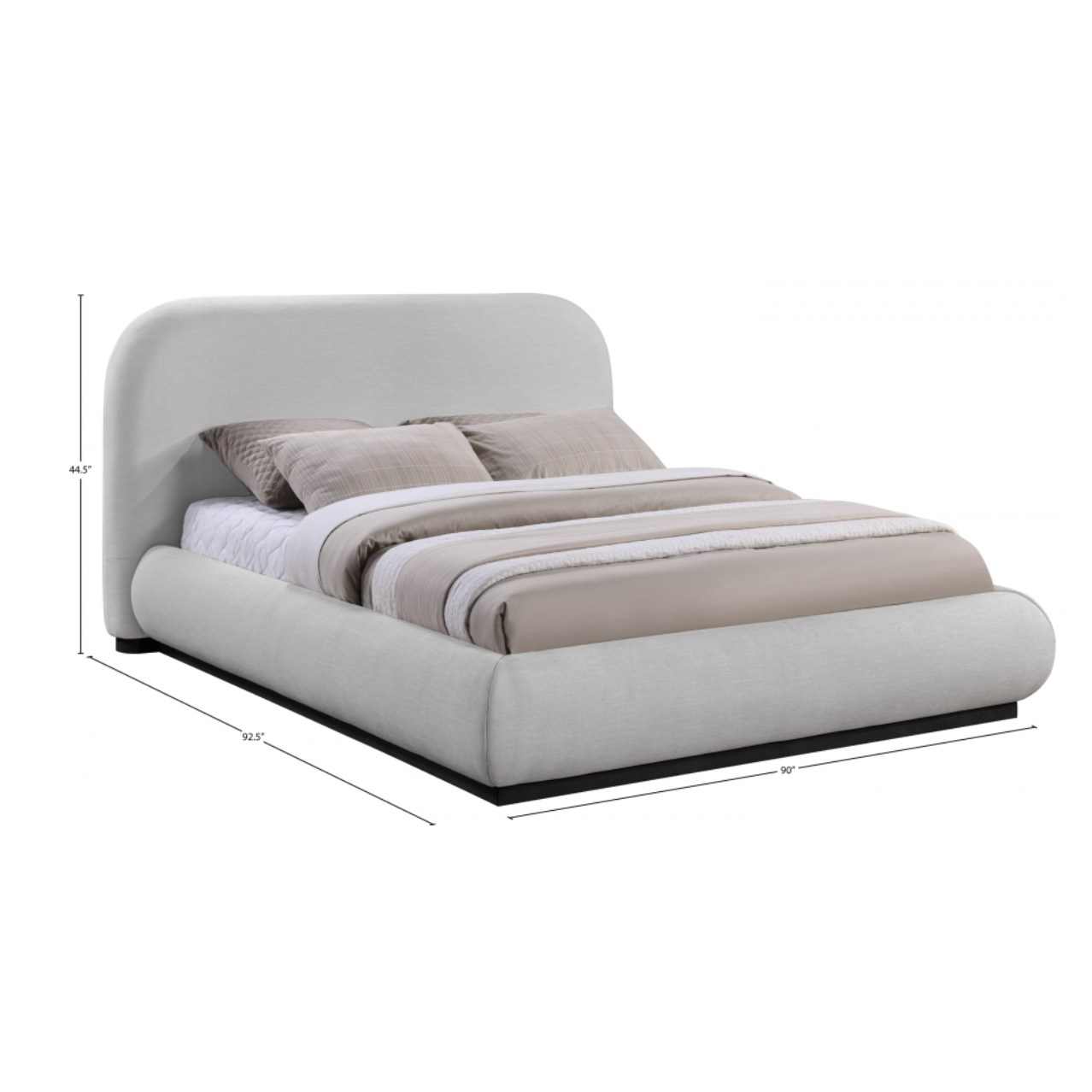 Tristen Chenille Fabric Bed - Grey
